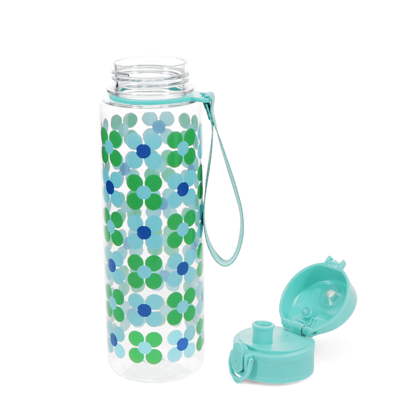 Rex London Water Bottle - Blue And Green Daisy (sports Cap 700ml)