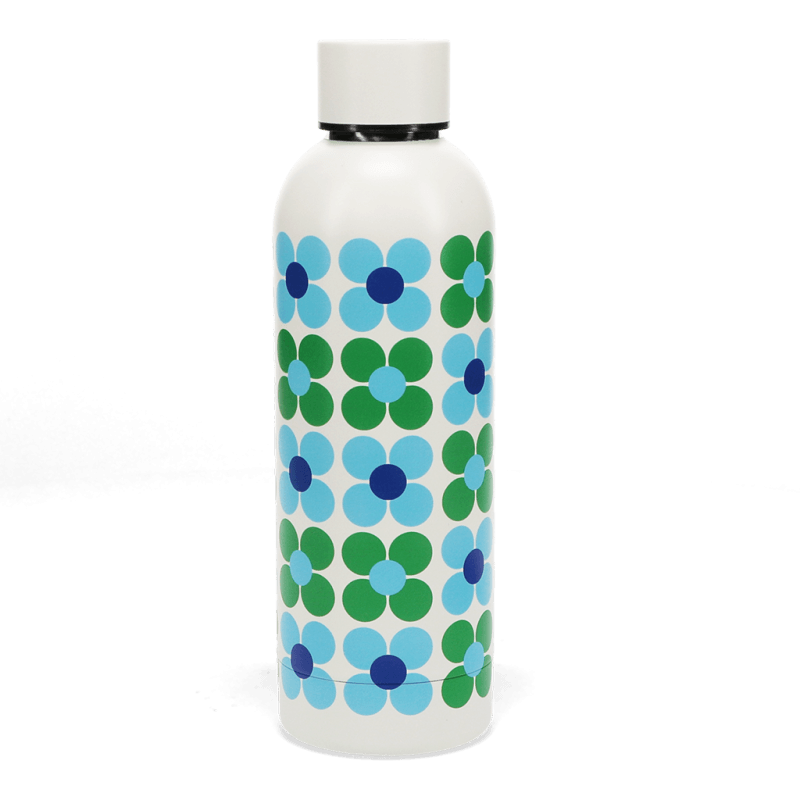 Rex London Water Bottle - Blue And Green Daisy (stainless Steel 500ml)