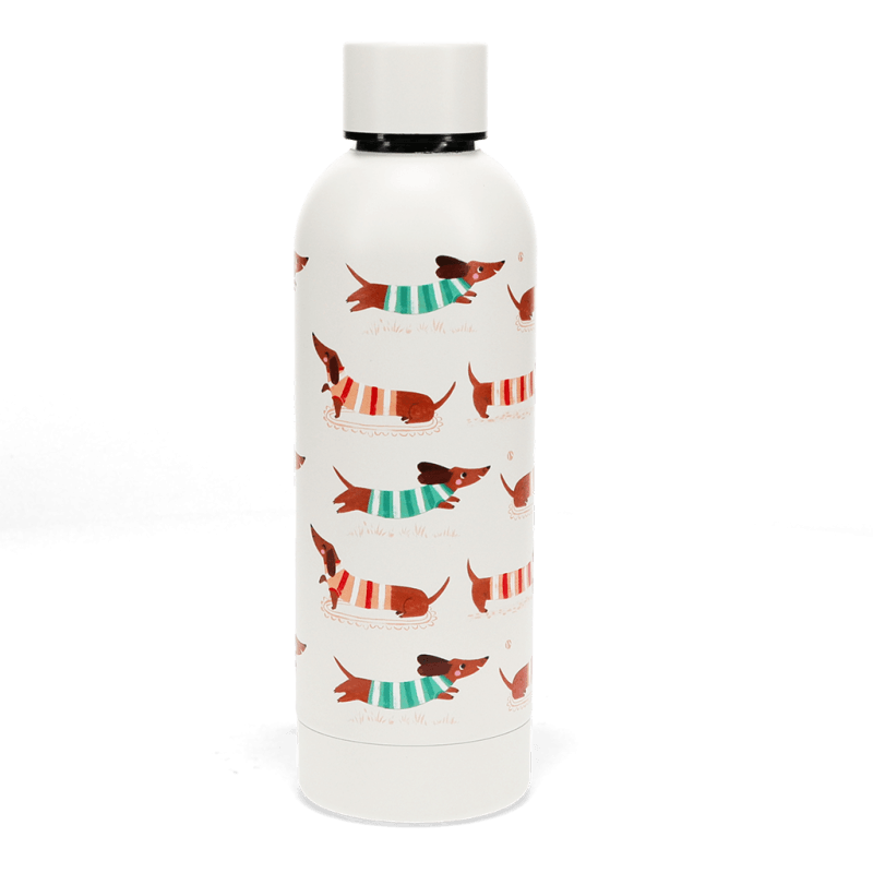 Rex London Water Bottle - Sausage Dog (stainless Steel 500ml)