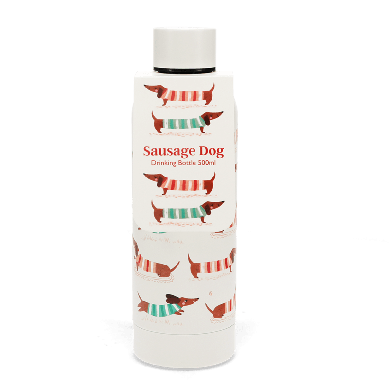 Rex London Water Bottle - Sausage Dog (stainless Steel 500ml)