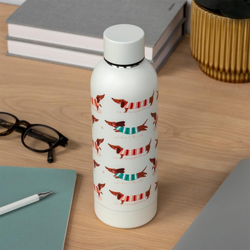 rex london Water bottle - Sausage Dog (stainless steel 500ml)