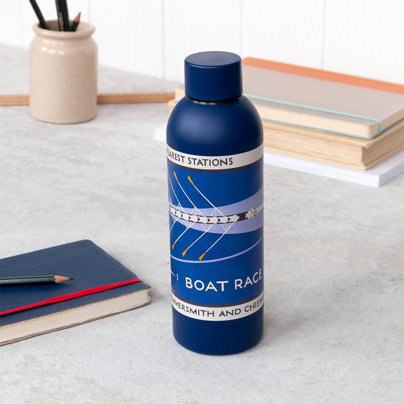 rex london Water bottle - TfL Vintage Poster "Boat Race" (stainless steel 500ml)