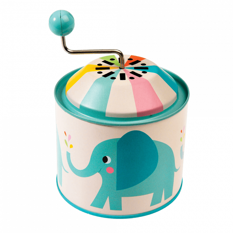 Rex London Winding Tin Music Box - Elvis The Elephant