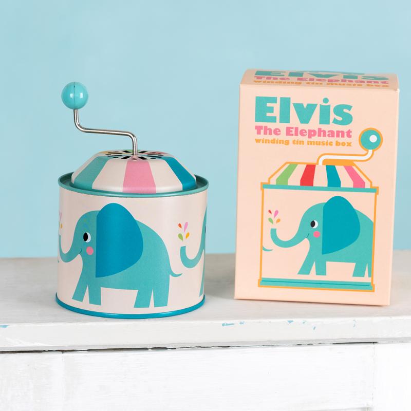 rex london Winding tin music box - Elvis the Elephant