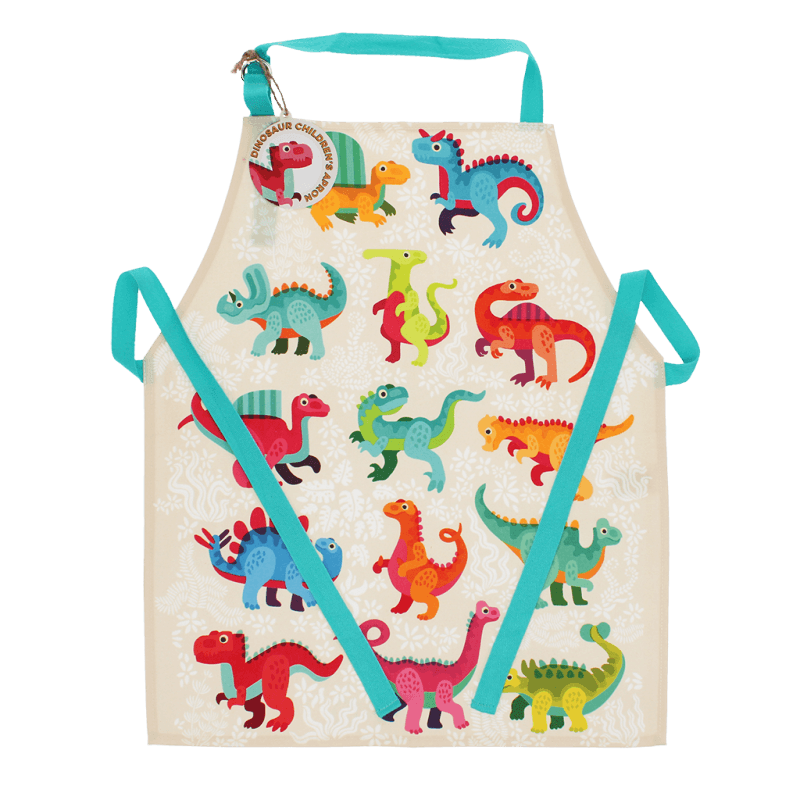 Rex London Wipeable Cotton Children's Apron - Baby Dinos