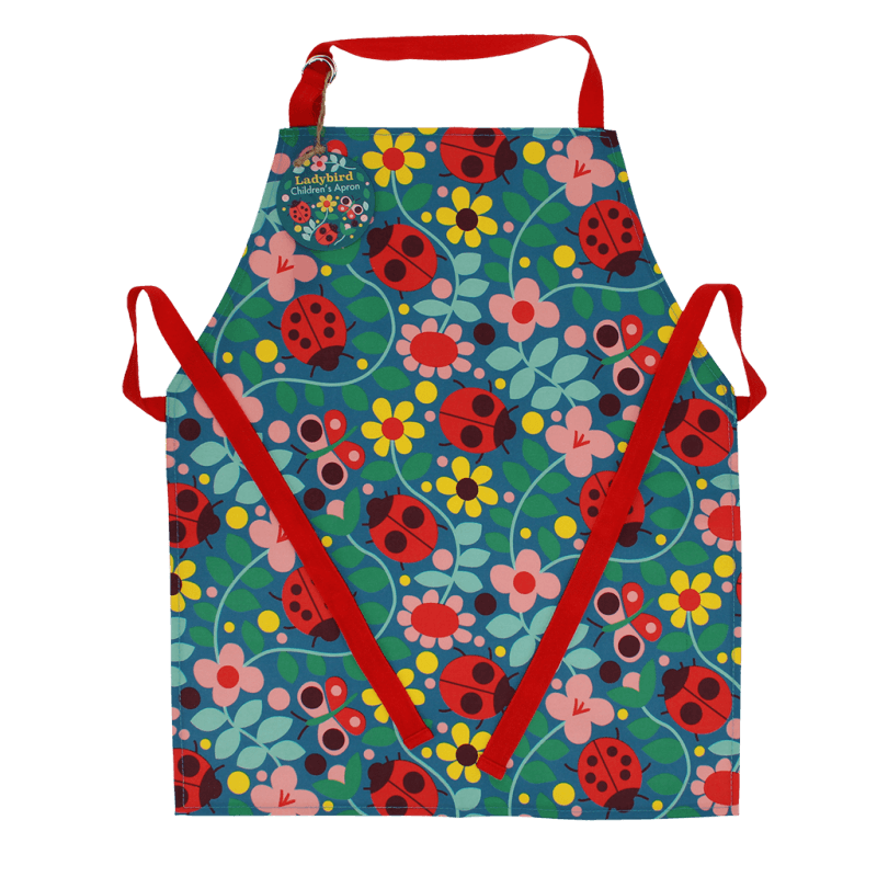 Rex London Wipeable Cotton Children's Apron - Ladybird