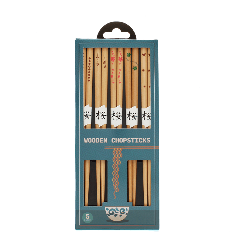 Rex London Wooden Chopsticks (pack Of 5 Pairs) - Delicate Patterns