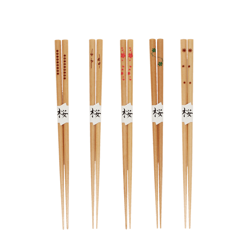 Rex London Wooden Chopsticks (pack Of 5 Pairs) - Delicate Patterns