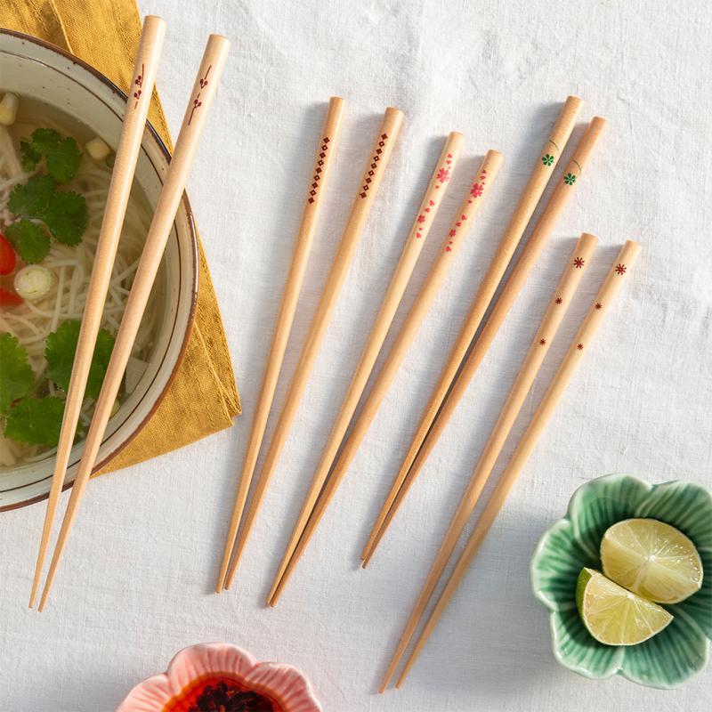 rex london Wooden chopsticks (pack of 5 pairs) - Delicate patterns