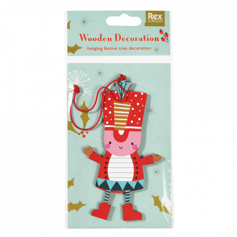 Rex London Wooden Hanging Christmas Decoration - Little Soldier