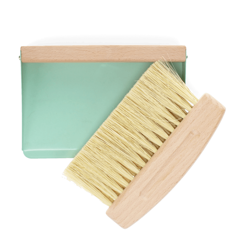 Rex London Wooden Table Brush And Pan Set - Pistachio Green