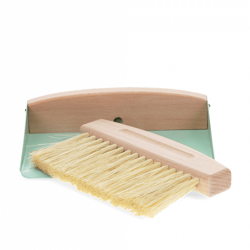Rex London Wooden Table Brush And Pan Set - Pistachio Green