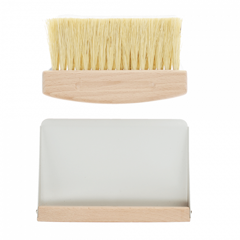 Rex London Wooden Table Brush And Pan Set - Soft Grey