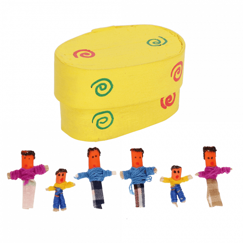 Rex London Worry Dolls - 6 Mini Worry People In A Box