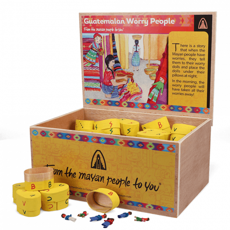 Rex London Worry Dolls - 6 Mini Worry People In A Box