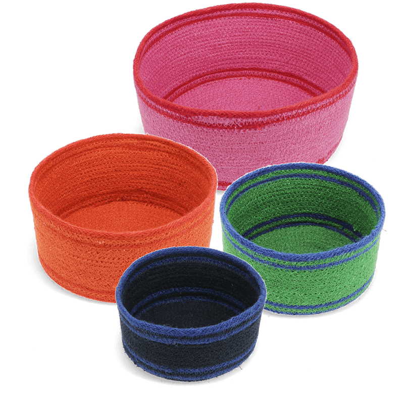 Rex London Woven Jute Decorative Baskets (set Of 4) - Multi-colour