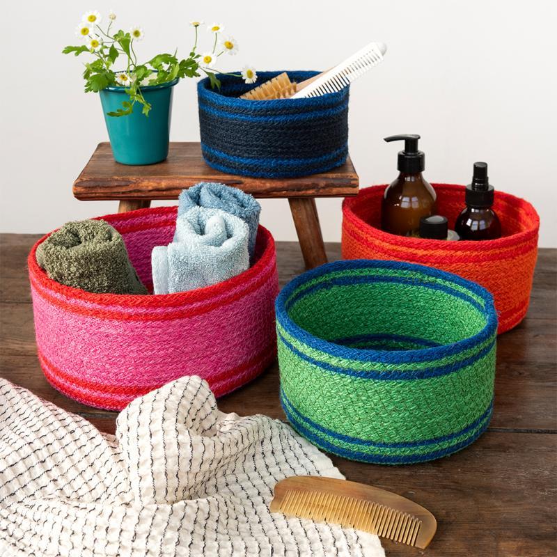 rex london Woven jute decorative baskets (set of 4) - Multi-colour