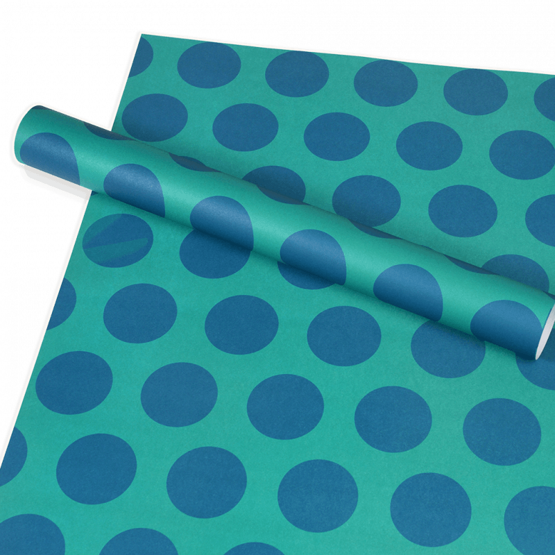 Rex London Wrapping Paper (5 Sheets) - Blue Spot On Turquoise