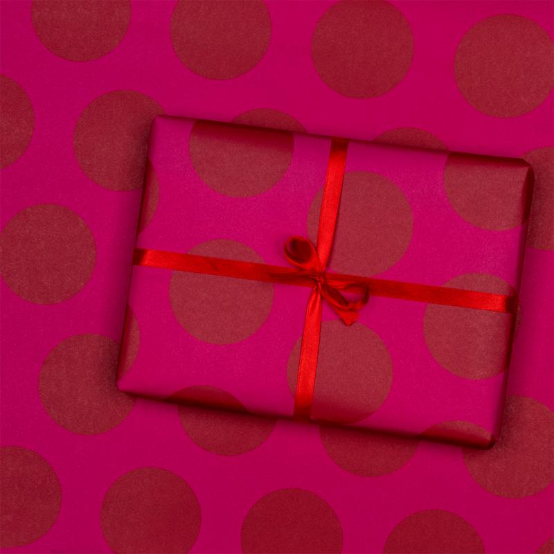 rex london Wrapping paper (5 sheets) - Spotlight red on pink