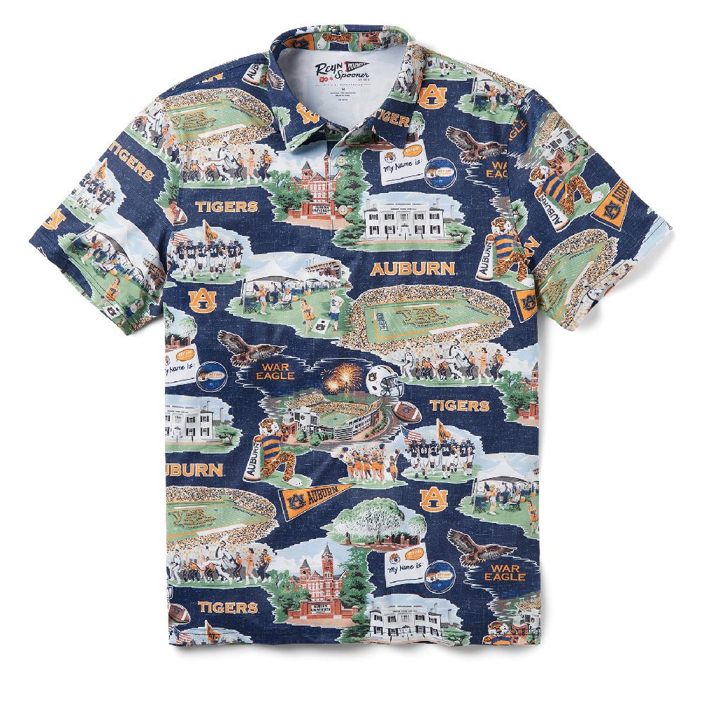 reyn spooner AUBURN UNIVERSITY SCENIC PERFORMANCE POLO