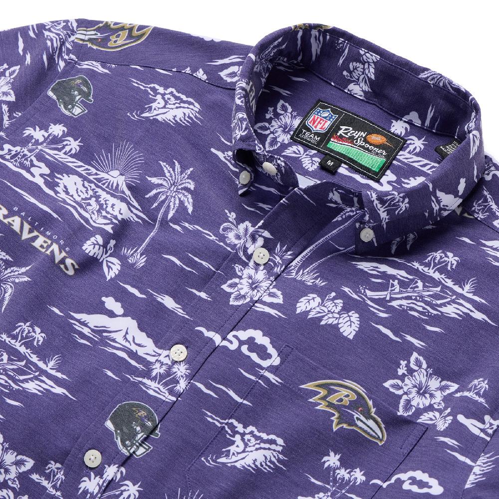 Reyn Spooner BALTIMORE RAVENS GAME DAY PERFORMANCE BUTTON FRONT