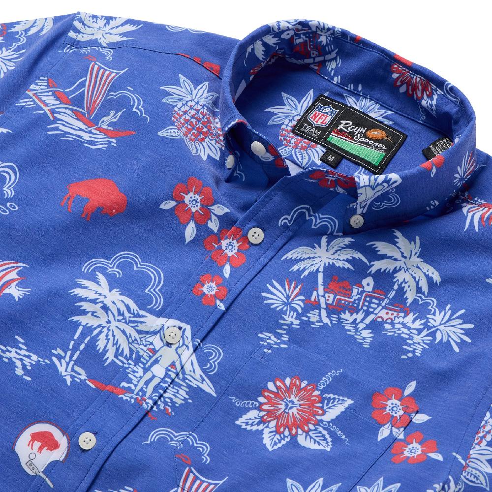 Reyn Spooner BUFFALO BILLS THROWBACK PERFORMANCE BUTTON FRONT