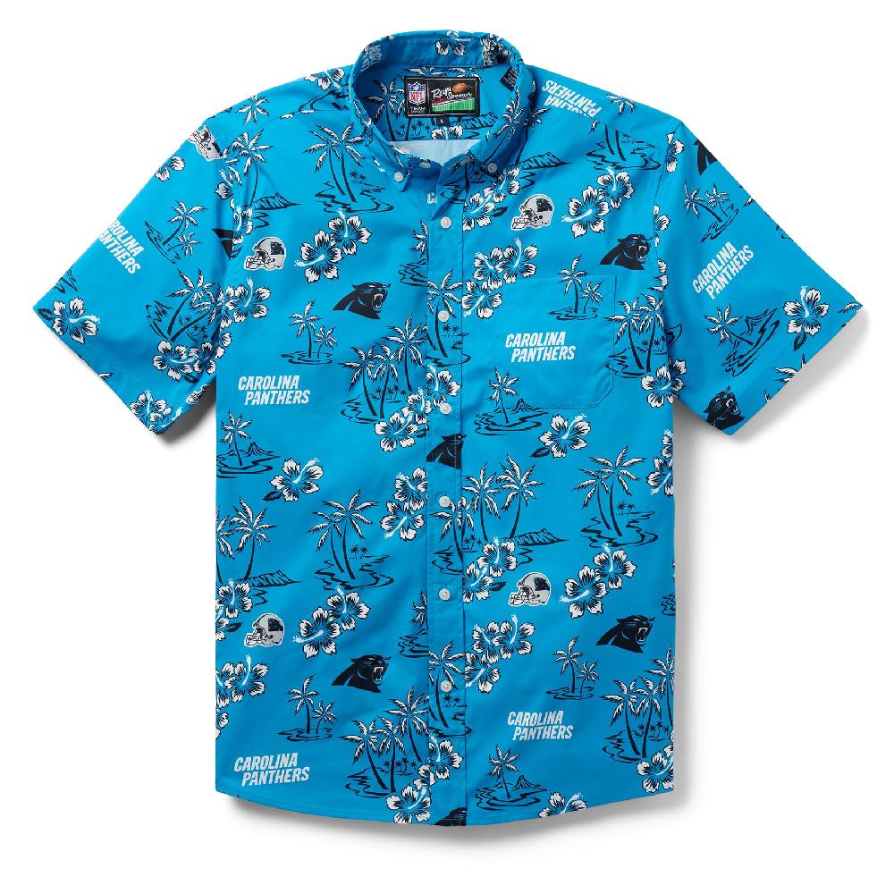 reyn spooner CAROLINA PANTHERS KEKAI PERFORMANCE BUTTON FRONT