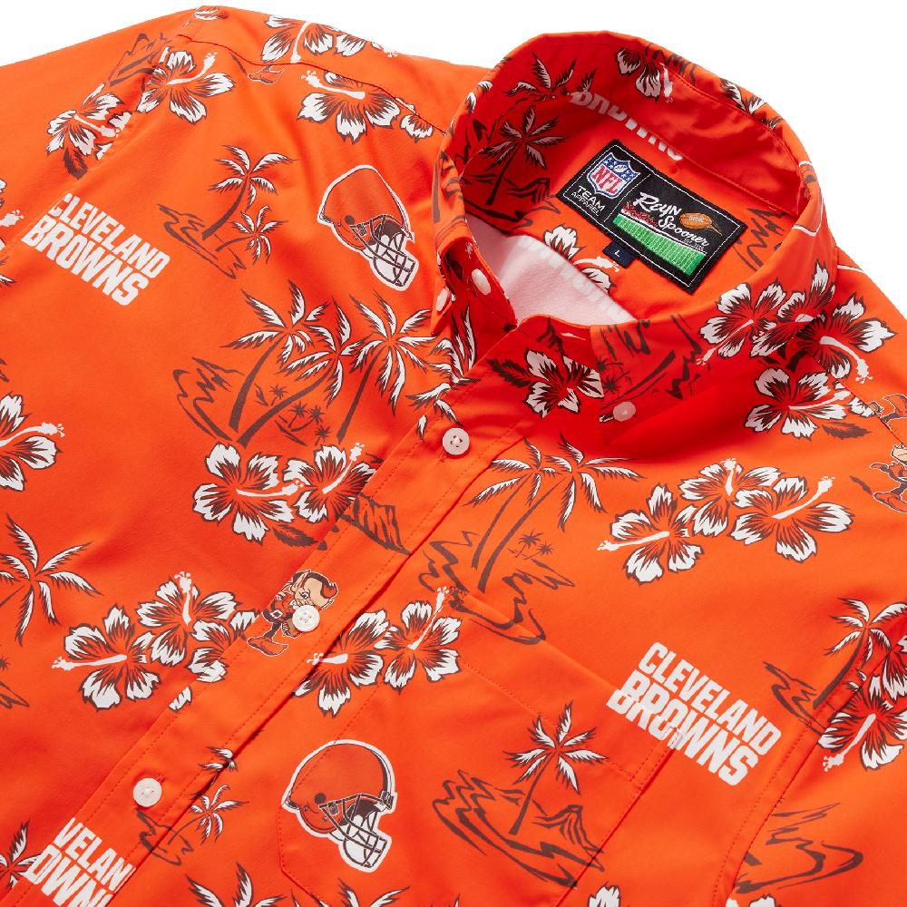 Reyn Spooner CLEVELAND BROWNS KEKAI PERFORMANCE BUTTON FRONT