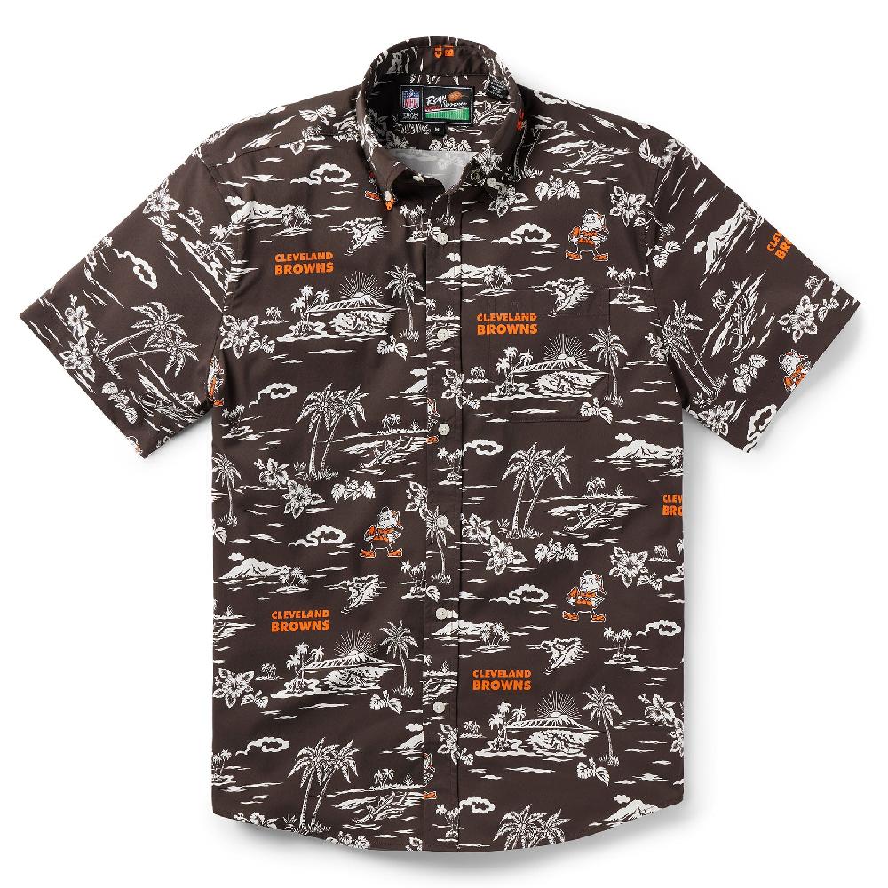 reyn spooner CLEVELAND BROWNS THROWBACK PERFORMANCE BUTTON FRONT