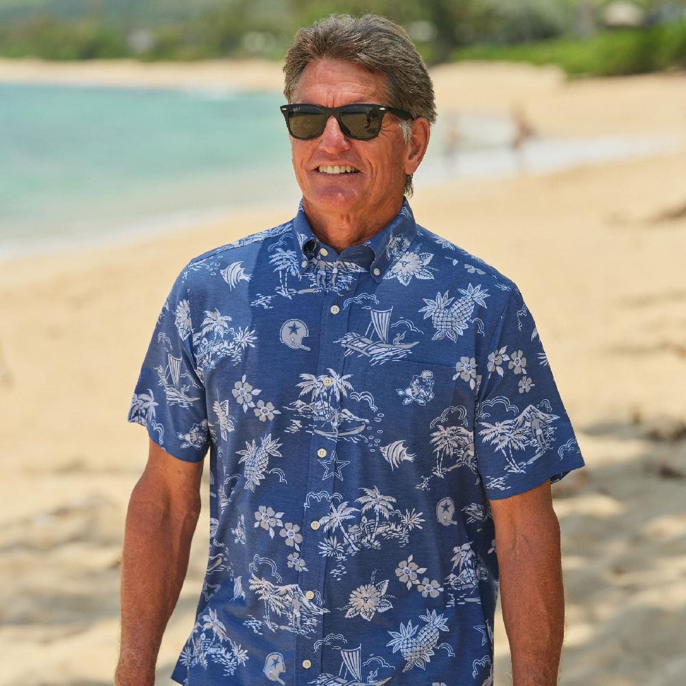 Reyn Spooner DALLAS COWBOYS THROWBACK PERFORMANCE BUTTON FRONT