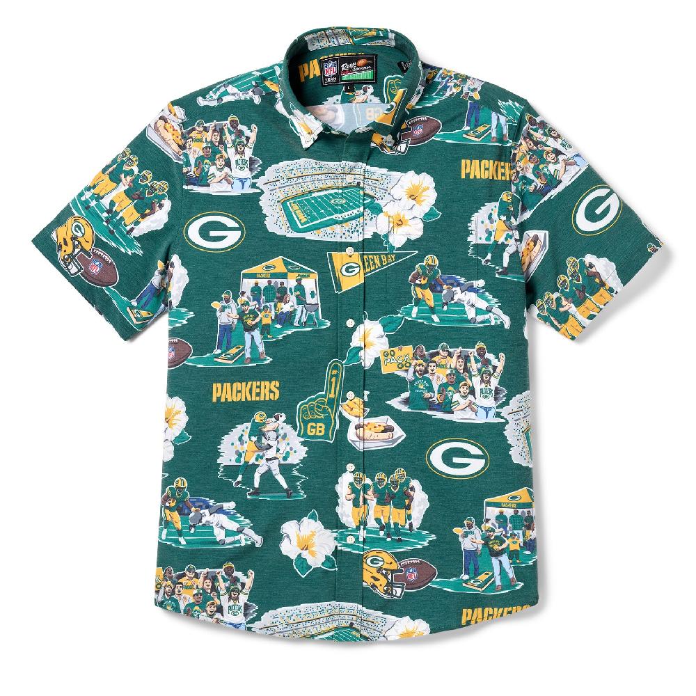 reyn spooner GREEN BAY PACKERS SCENIC PERFORMANCE BUTTON FRONT