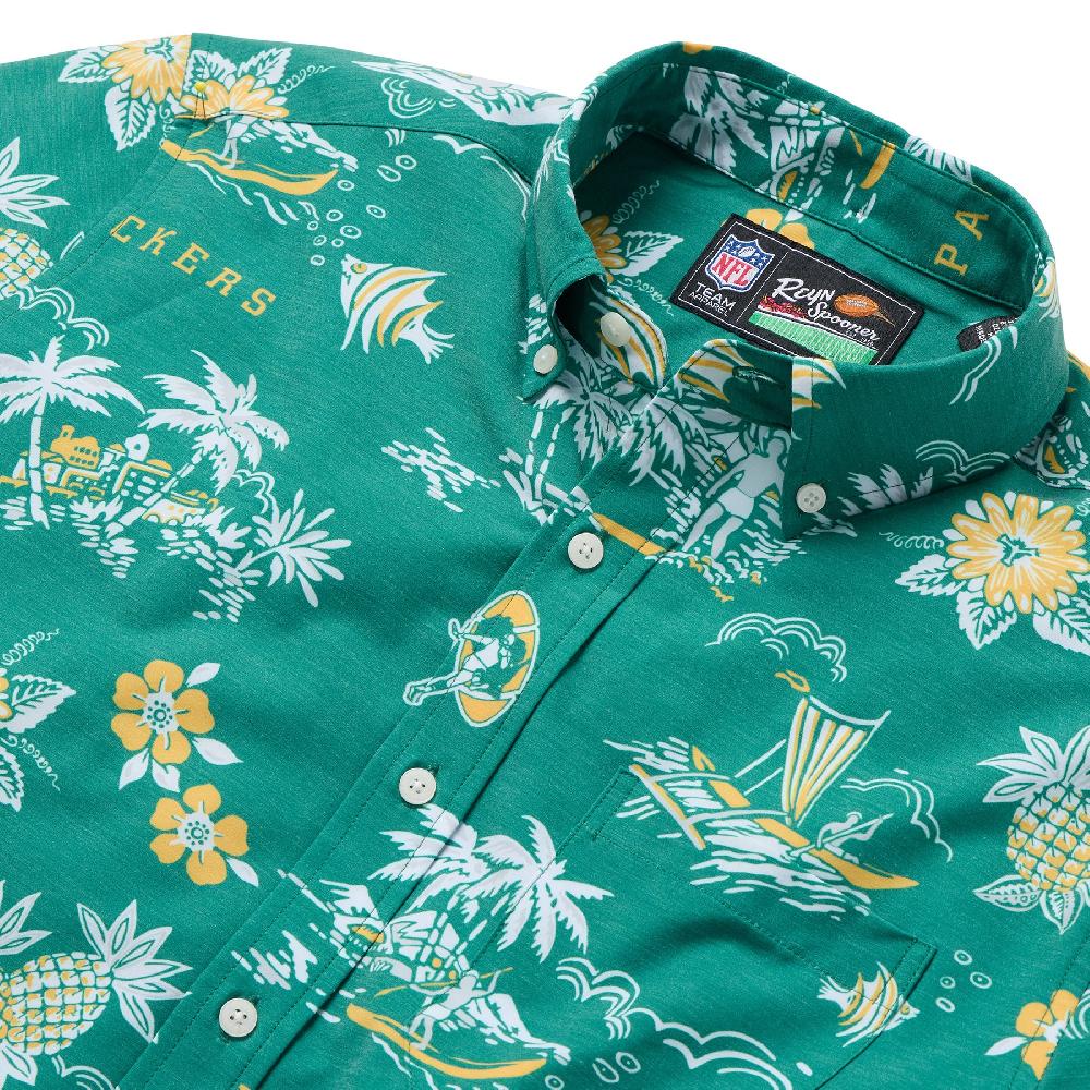 Reyn Spooner GREEN BAY PACKERS THROWBACK PERFORMANCE BUTTON FRONT