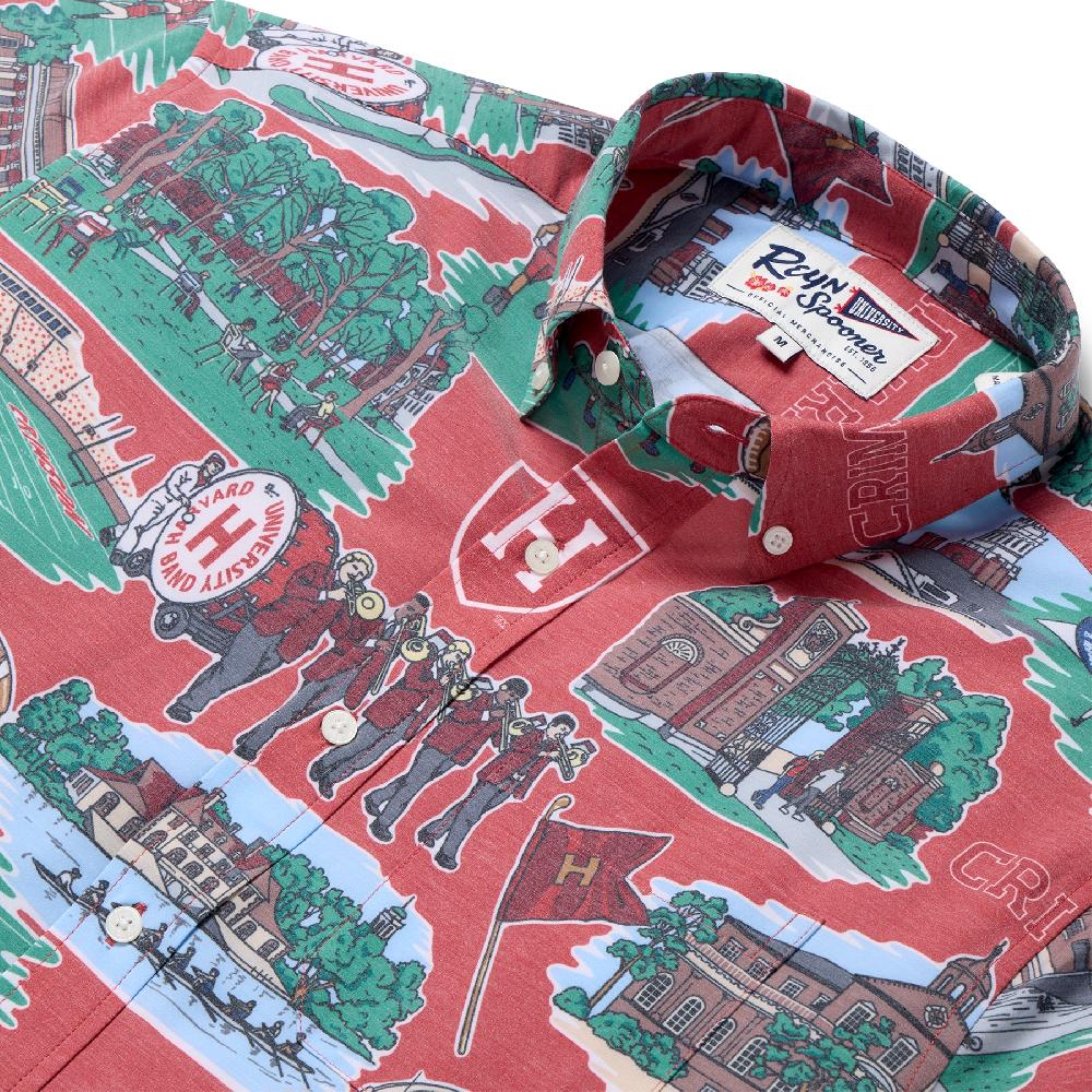 Reyn Spooner HARVARD UNIVERSITY SCENIC PERFORMANCE BUTTON FRONT