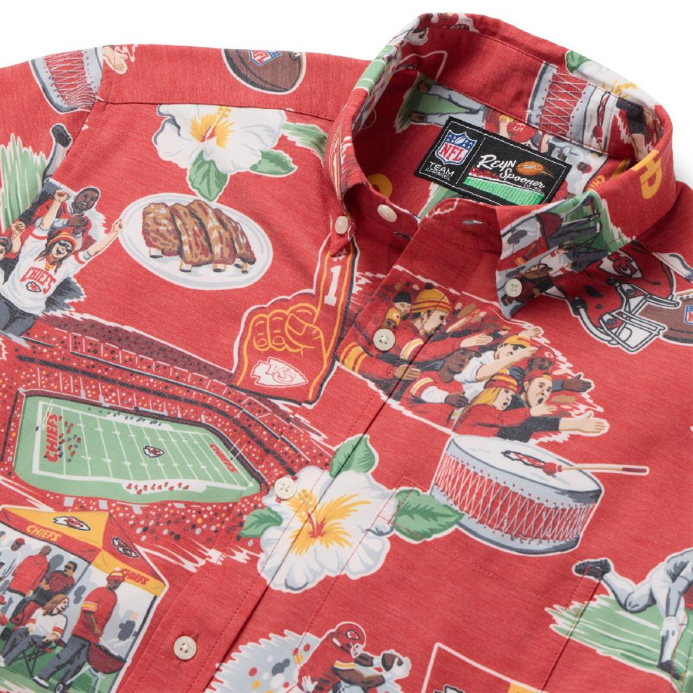 Reyn Spooner KANSAS CITY CHIEFS SCENIC PERFORMANCE BUTTON FRONT