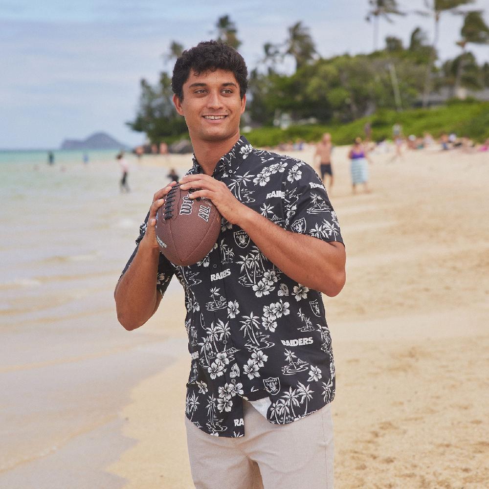 Reyn Spooner LAS VEGAS RAIDERS KEKAI PERFORMANCE BUTTON FRONT