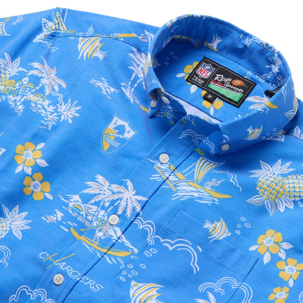 Reyn Spooner LOS ANGELES CHARGERS THROWBACK PERFORMANCE BUTTON FRONT