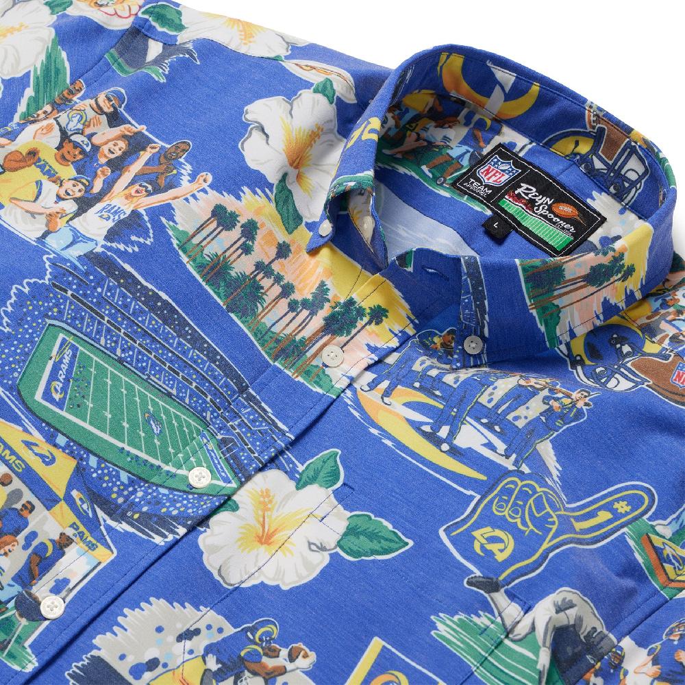 Reyn Spooner LOS ANGELES RAMS SCENIC PERFORMANCE BUTTON FRONT