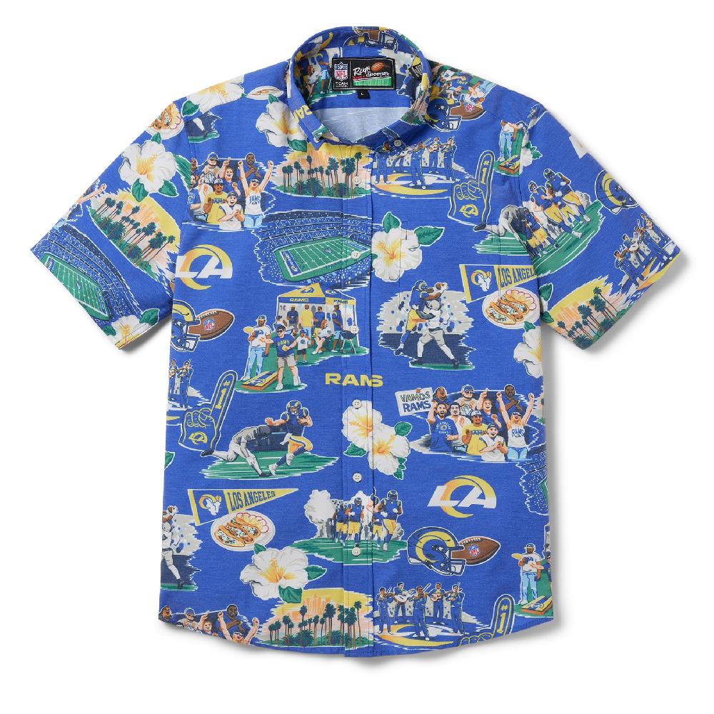 Reyn Spooner LOS ANGELES RAMS SCENIC PERFORMANCE BUTTON FRONT