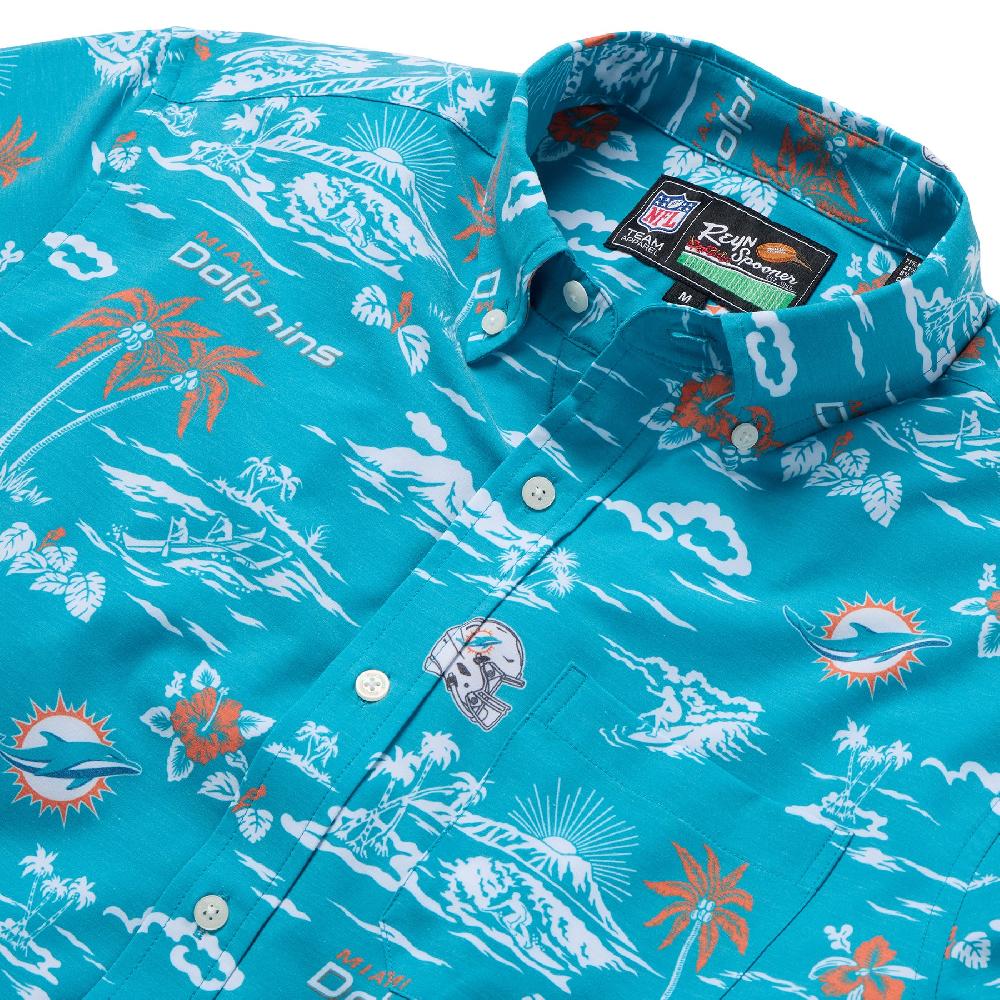 Reyn Spooner MIAMI DOLPHINS GAME DAY PERFORMANCE BUTTON FRONT