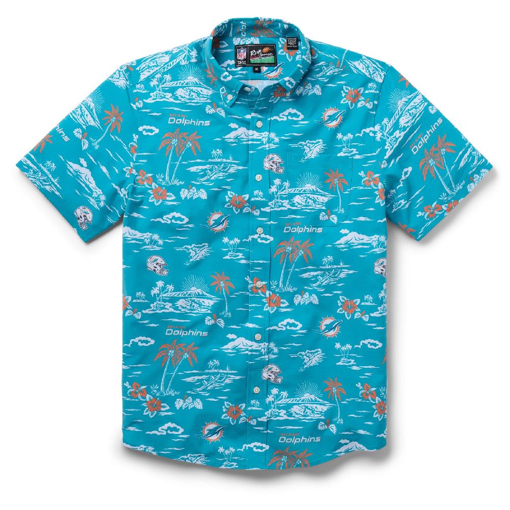 Reyn Spooner MIAMI DOLPHINS GAME DAY PERFORMANCE BUTTON FRONT