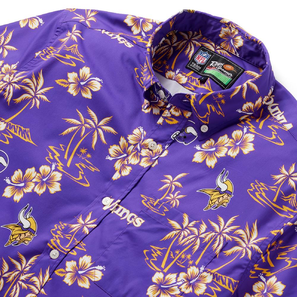 Reyn Spooner MINNESOTA VIKINGS KEKAI PERFORMANCE BUTTON FRONT