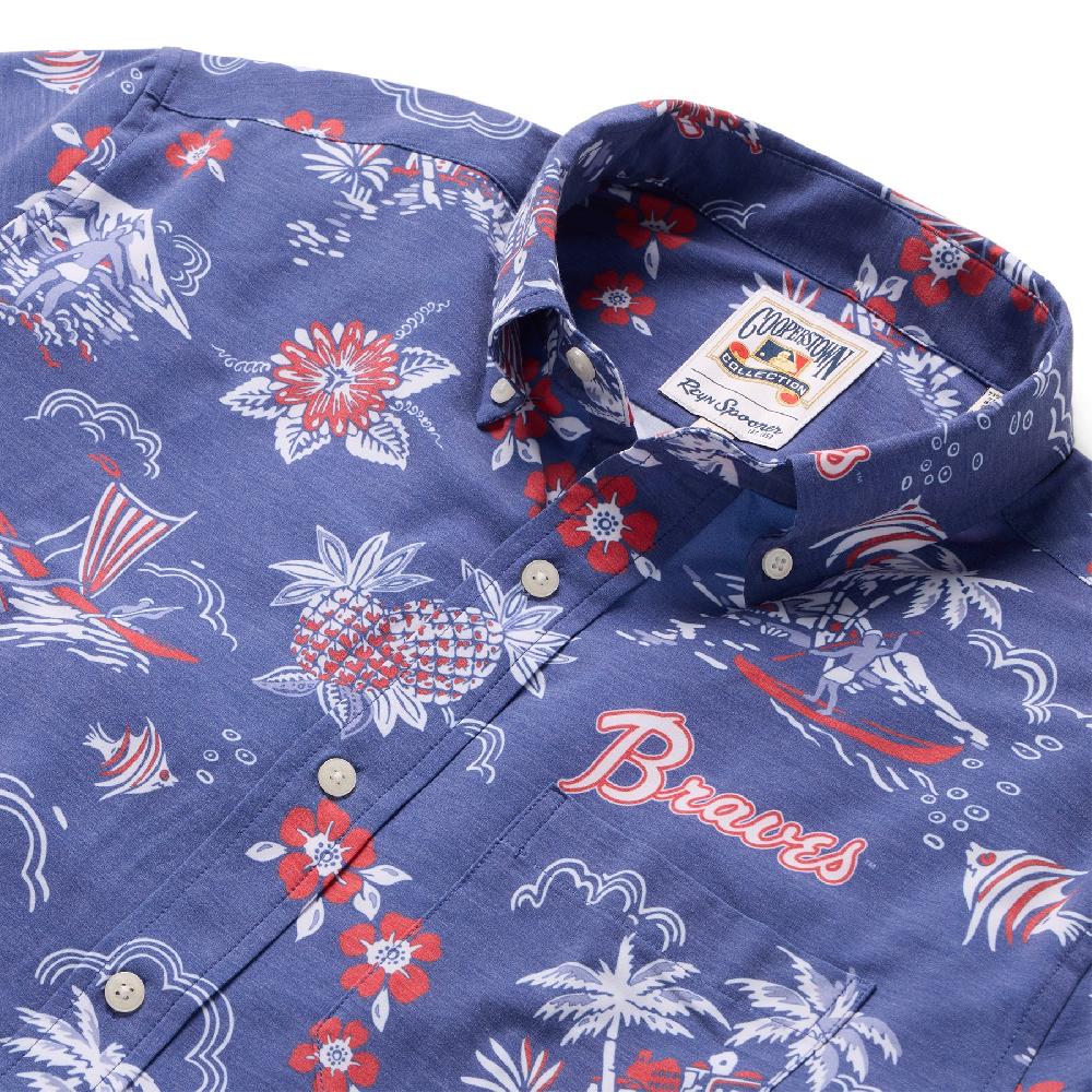 Reyn Spooner MLB® ATLANTA BRAVES COOPERSTOWN PERFORMANCE BUTTON FRONT