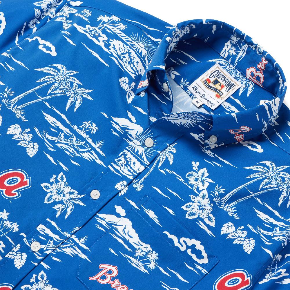 Reyn Spooner MLB® ATLANTA BRAVES COOPERSTOWN PERFORMANCE BUTTON FRONT