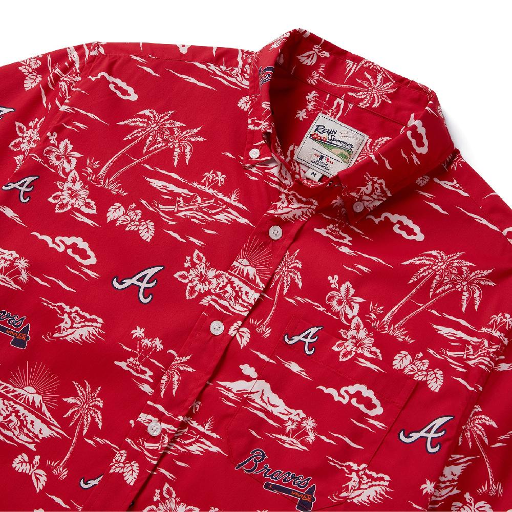 Reyn Spooner MLB® ATLANTA BRAVES KEKAI PERFORMANCE BUTTON FRONT