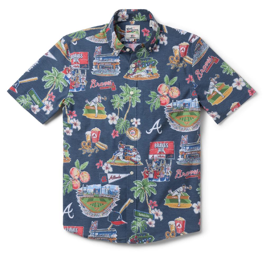 reyn spooner MLB® ATLANTA BRAVES SCENIC PERFORMANCE BUTTON FRONT