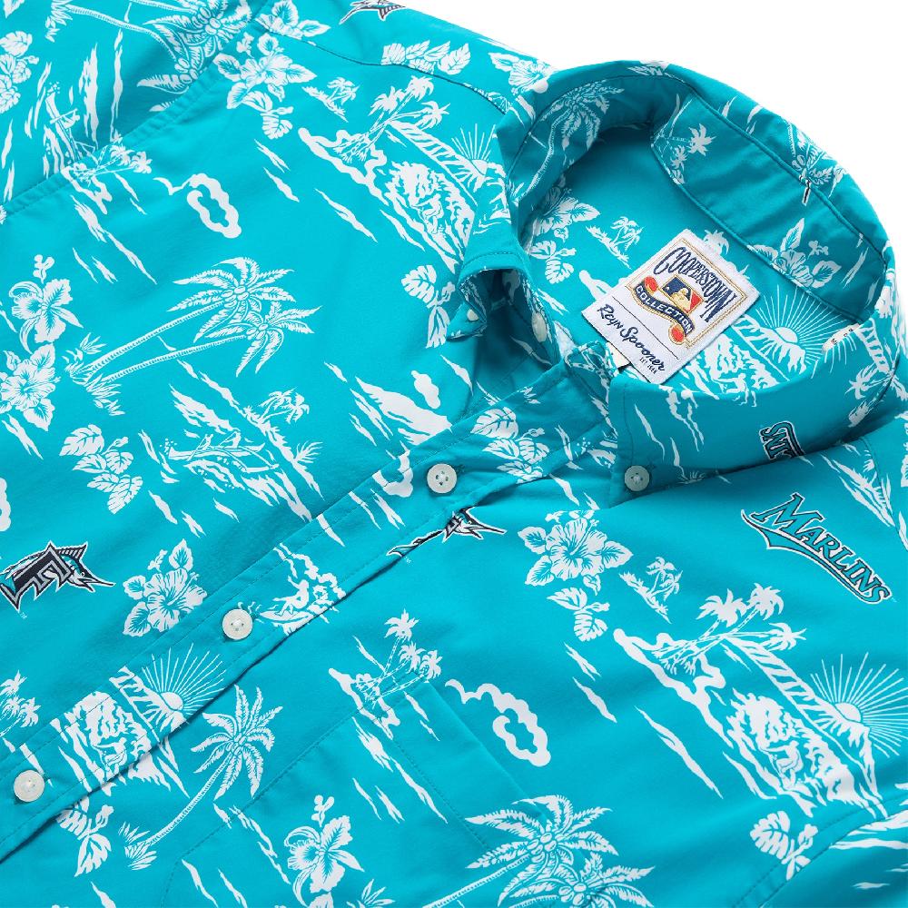 Reyn Spooner MLB® FLORIDA MARLINS COOPERSTOWN PERFORMANCE BUTTON FRONT