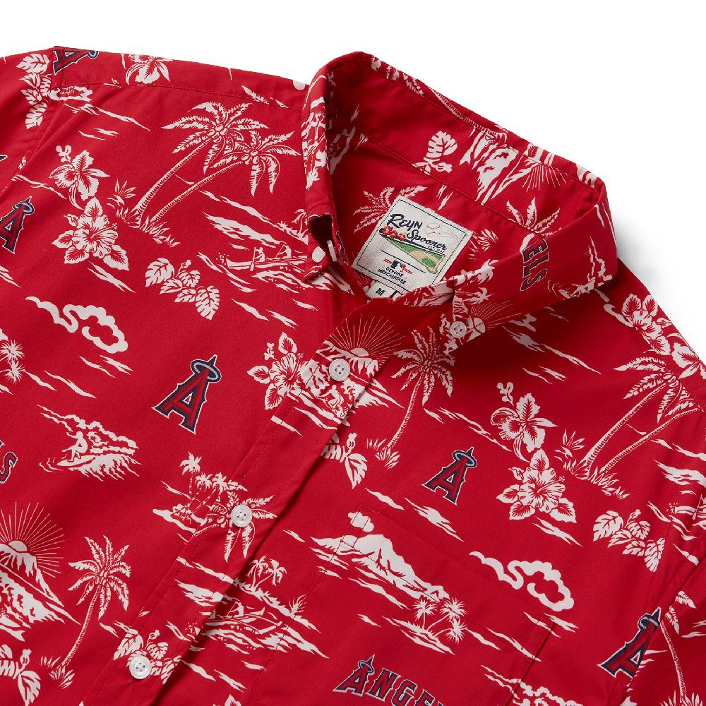 Reyn Spooner MLB® LOS ANGELES ANGELS KEKAI PERFORMANCE BUTTON FRONT