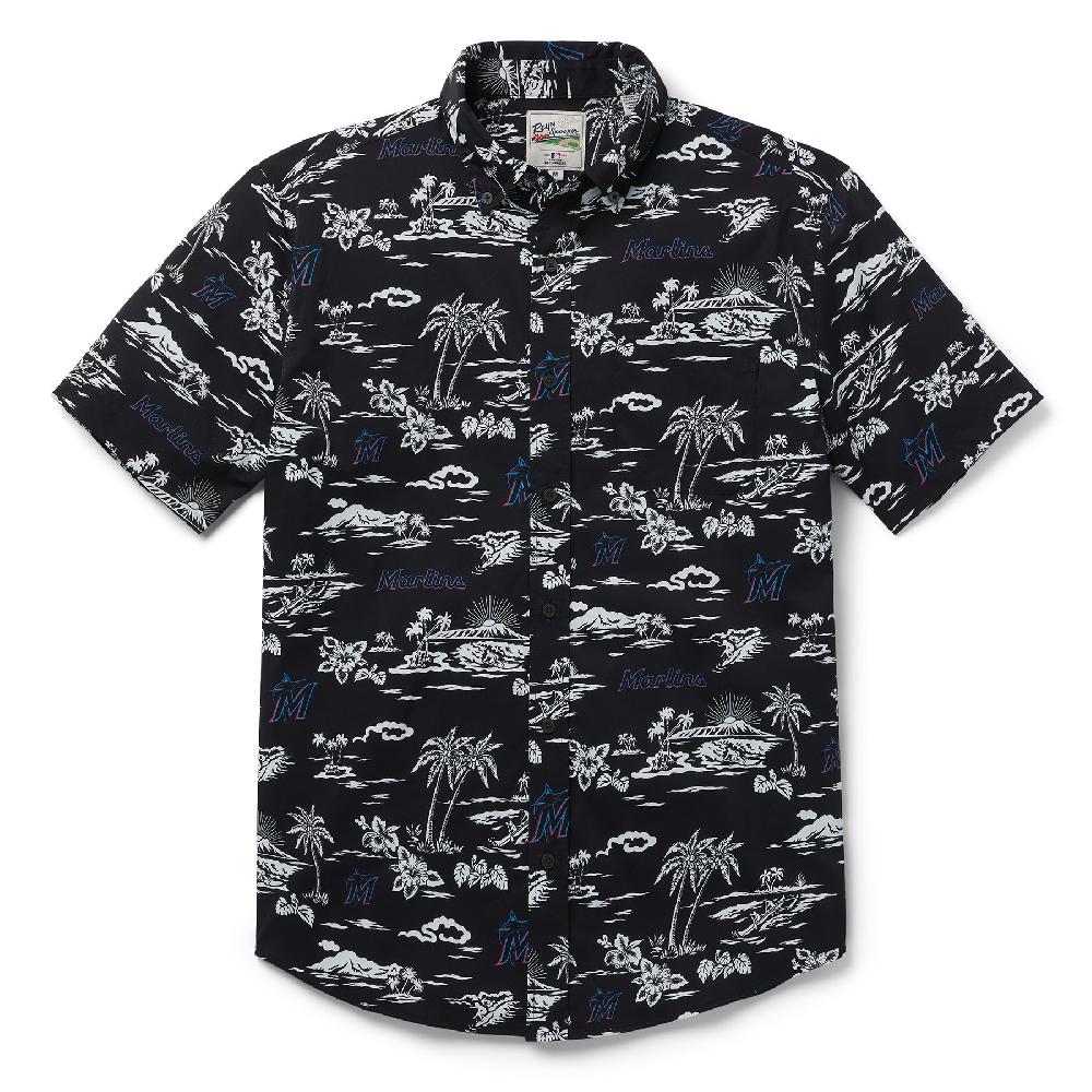 reyn spooner MLB® MIAMI MARLINS KEKAI PERFORMANCE BUTTON FRONT