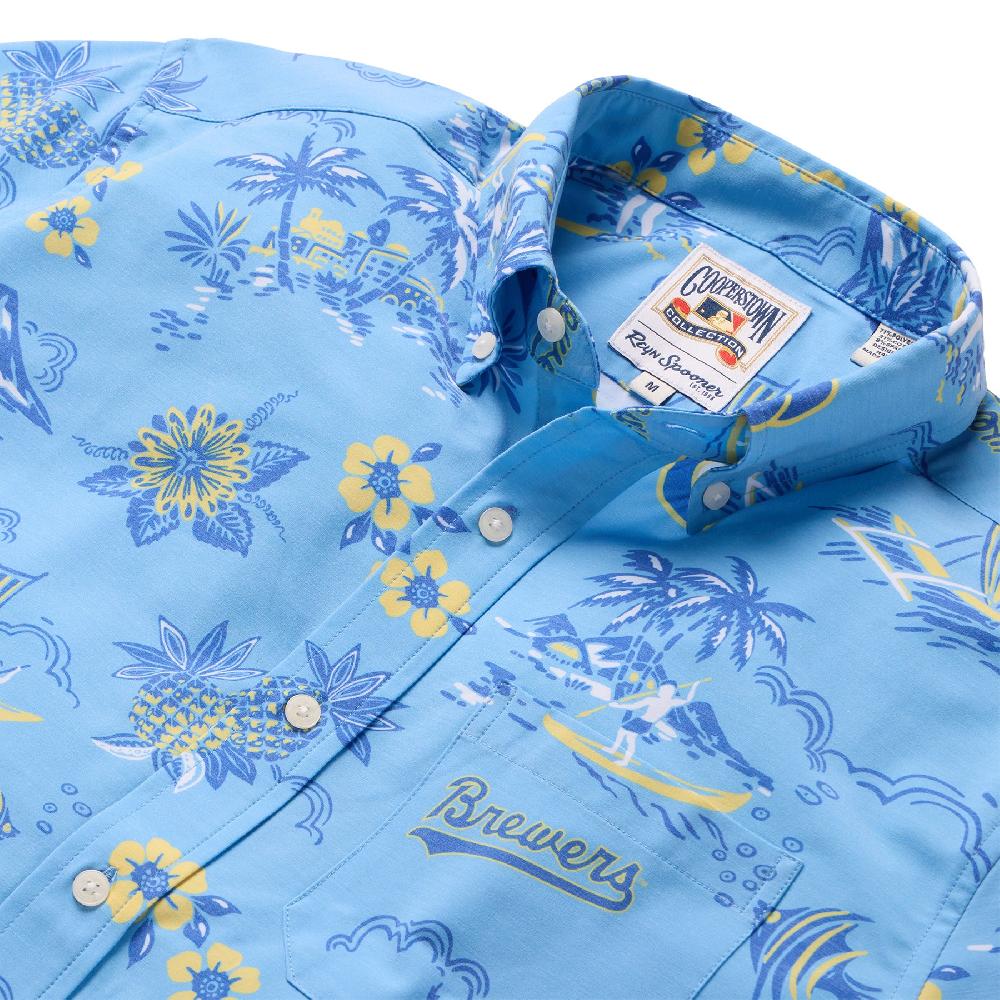 Reyn Spooner MLB® MILWAUKEE BREWERS COOPERSTOWN PERFORMANCE BUTTON FRONT