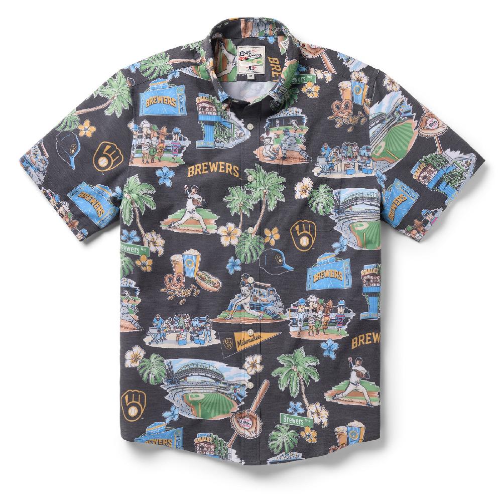 reyn spooner MLB® MILWAUKEE BREWERS SCENIC PERFORMANCE BUTTON FRONT